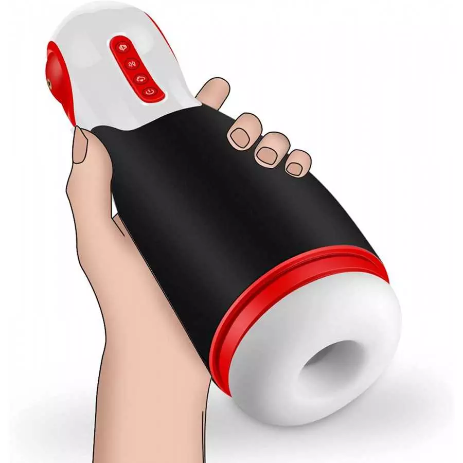 Automatic Male Masturbator Cup for Blowjob Penis Simulator with 10 Vibration and 3 Sucking & Clamping Frequencies, Electric Pock