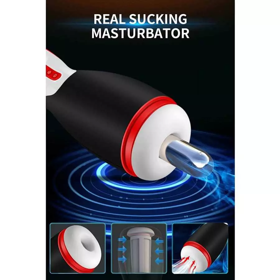 Automatic Male Masturbator Cup for Blowjob Penis Simulator with 10 Vibration and 3 Sucking & Clamping Frequencies, Electric Pock