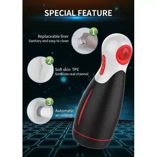 Automatic Male Masturbator Cup for Blowjob Penis Simulator with 10 Vibration and 3 Sucking & Clamping Frequencies, Electric Pock