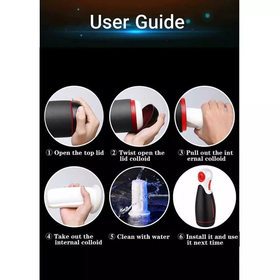 Automatic Male Masturbator Cup for Blowjob Penis Simulator with 10 Vibration and 3 Sucking & Clamping Frequencies, Electric Pock