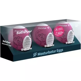 Satisfyer Masturbator Egg 3 Pack - Stroker for Male Masturbation, Portable Pleasure Sleeve, Super-Stretchy, No Lubricant Require Satisfyer Masturbator Egg 3 Pack - Stroker for Male Masturbation, Portable Pleasure Sleeve, Super-Stretchy, No Lubricant Require