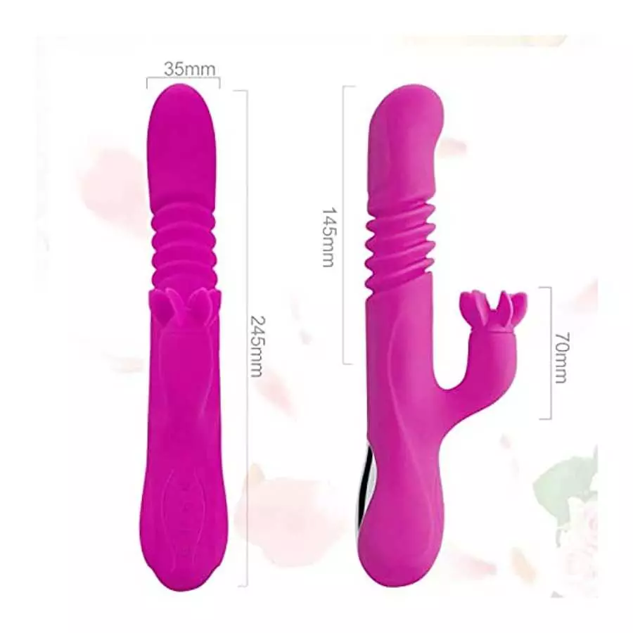 G Spot Vibrator, Clitoris Stimulator for Women Sex Toy, Dual Motors Telescopic Vibrator with Heating Function (3 Stretch & 7 Vib