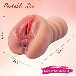 Male Masturbator 650G Lifelike Pocket Pussy Portable Men Stroker Clitoris Anal Sex Toy Masturbators Two Separate Realistic 3D Ch