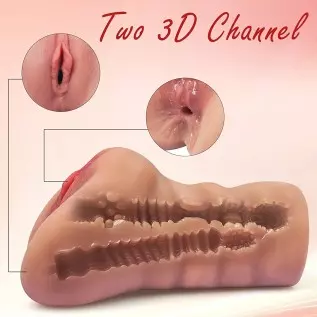 Male Masturbator 650G Lifelike Pocket Pussy Portable Men Stroker Clitoris Anal Sex Toy Masturbators Two Separate Realistic 3D Ch