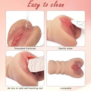 Male Masturbator 650G Lifelike Pocket Pussy Portable Men Stroker Clitoris Anal Sex Toy Masturbators Two Separate Realistic 3D Ch