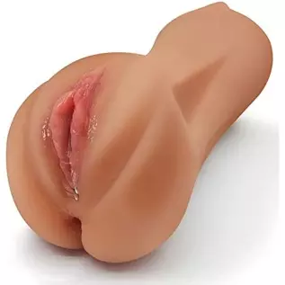Realistic Pocket Pussy Male Masturbator, 3 in 1 Sex Doll with Lifelike Vagina, Tight Anus and Face, Male Sex Toys Dual Channel D