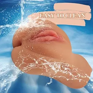 Realistic Pocket Pussy Male Masturbator, 3 in 1 Sex Doll with Lifelike Vagina, Tight Anus and Face, Male Sex Toys Dual Channel D