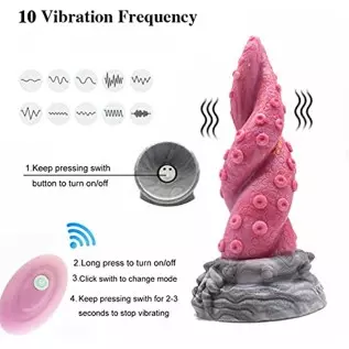 Huge Realistic Octopus Dildo Vibrator Anal Plug Toy for Women, Remote Condrol Vibrating Dildo with Suction Cup, 10 Vibration Mod