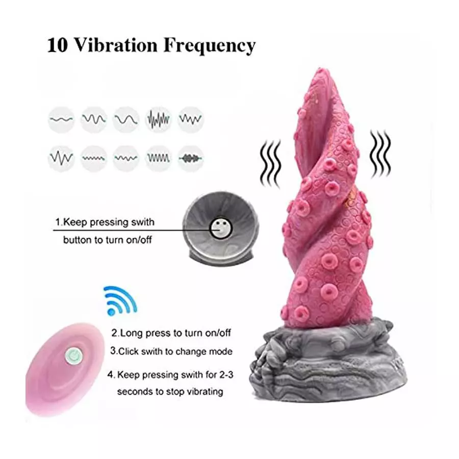 Huge Realistic Octopus Dildo Vibrator Anal Plug Toy for Women, Remote Condrol Vibrating Dildo with Suction Cup, 10 Vibration Mod
