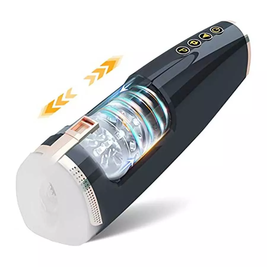 Thrusting Male Masturbator Cup Sex Toy for Men with 5 Powerful Frequencies and 3 Speends -3D Realistic Textured Vagina Automatic