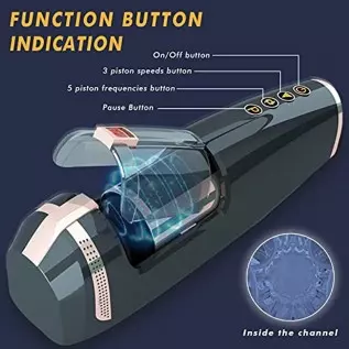 Thrusting Male Masturbator Cup Sex Toy for Men with 5 Powerful Frequencies and 3 Speends -3D Realistic Textured Vagina Automatic