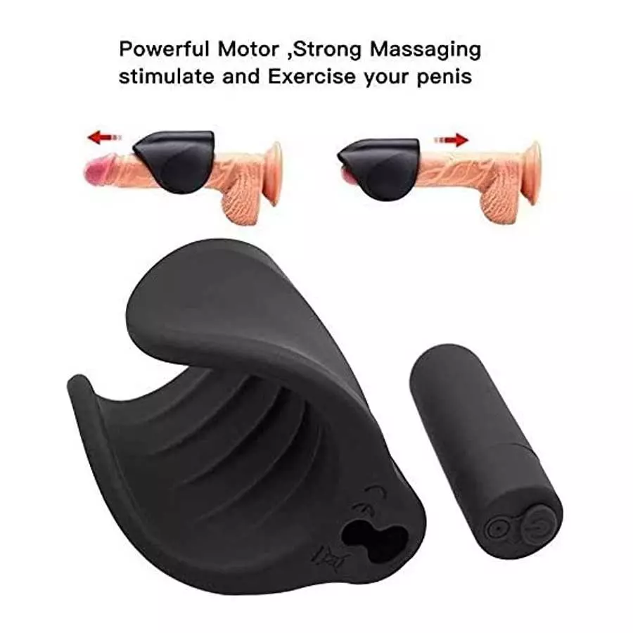 Vibrating Male Masturbator, 3-in-1 Adjustable Hands-Free Penis Vibrator for Glans Stimulation with 10 Vibrations Male Vibrator P