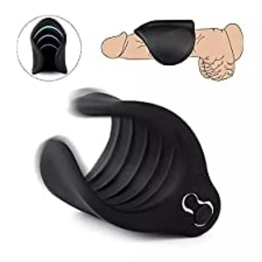 Vibrating Male Masturbator, 3-in-1 Adjustable Hands-Free Penis Vibrator for Glans Stimulation with 10 Vibrations Male Vibrator P