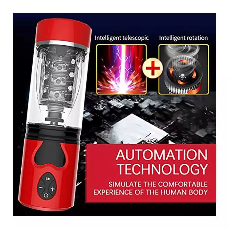 Automatic Male Masturbator Cup with Telescopic & Rotating Hands Free Electric Pocket Pussy Vagina Stroker Adult Men Sex Blowjob
