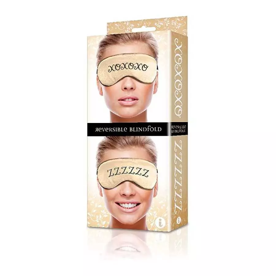 Sexy, Kinky Gift Set Bundle of Blackout 13 Inch Realistic Cock Dildo Brown and Icon Brands XOXO/ZZZ Satin Blindfold