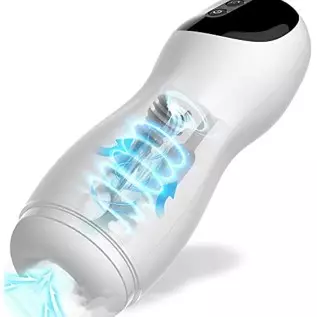 Deep Throat Automatic Male Masturbator Cup with 3 Sucking & 12 Vibration, Swallowing Blowjob Toy Silicone Male Stroker for Men,