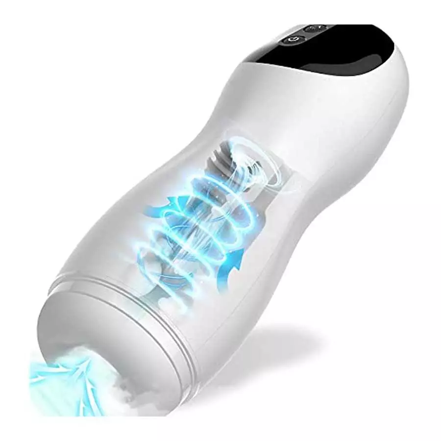 Deep Throat Automatic Male Masturbator Cup with 3 Sucking & 12 Vibration, Swallowing Blowjob Toy Silicone Male Stroker for Men,
