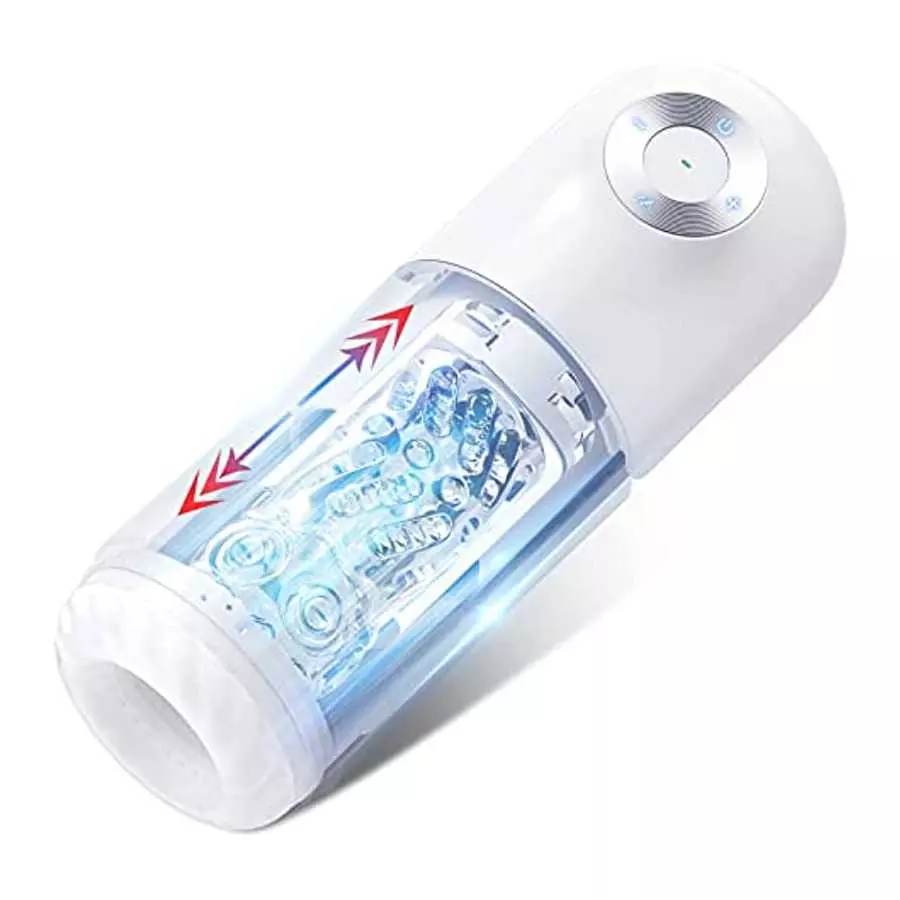 Automatic Thrusting Male Masturbator Cup with 4 Thrusting Modes and 4 Telescopic Speeds, Jinglejungle Ultra Quiet 3D Realistic T Automatic Thrusting Male Masturbator Cup with 4 Thrusting Modes and 4 Telescopic Speeds, Jinglejungle Ultra Quiet 3D Realistic T