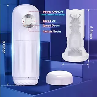 Automatic Thrusting Male Masturbator Cup with 4 Thrusting Modes and 4 Telescopic Speeds, Jinglejungle Ultra Quiet 3D Realistic T Automatic Thrusting Male Masturbator Cup with 4 Thrusting Modes and 4 Telescopic Speeds, Jinglejungle Ultra Quiet 3D Realistic T