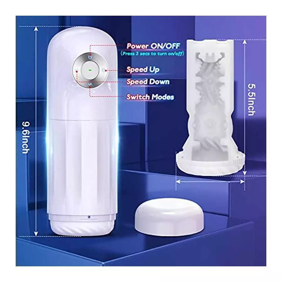 Automatic Thrusting Male Masturbator Cup with 4 Thrusting Modes and 4 Telescopic Speeds, Jinglejungle Ultra Quiet 3D Realistic T