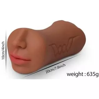 3 in 1 Pussy Pocket Pussy Masturbators for Male with Fox Face, Mouth Vagina and Anal, Masturbator Deep Throat Oral Adult