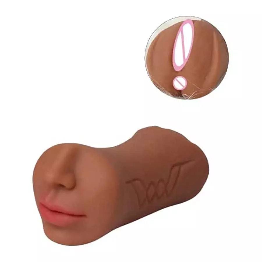 3 in 1 Pussy Pocket Pussy Masturbators for Male with Fox Face, Mouth Vagina and Anal, Masturbator Deep Throat Oral Adult