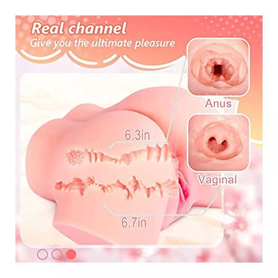 Male Masturbator Adult Sex Toy 3D Realistic Lifelike Size Pussy Ass with Tight Vagina Anal Channels for Men Masturbation 10.63 *