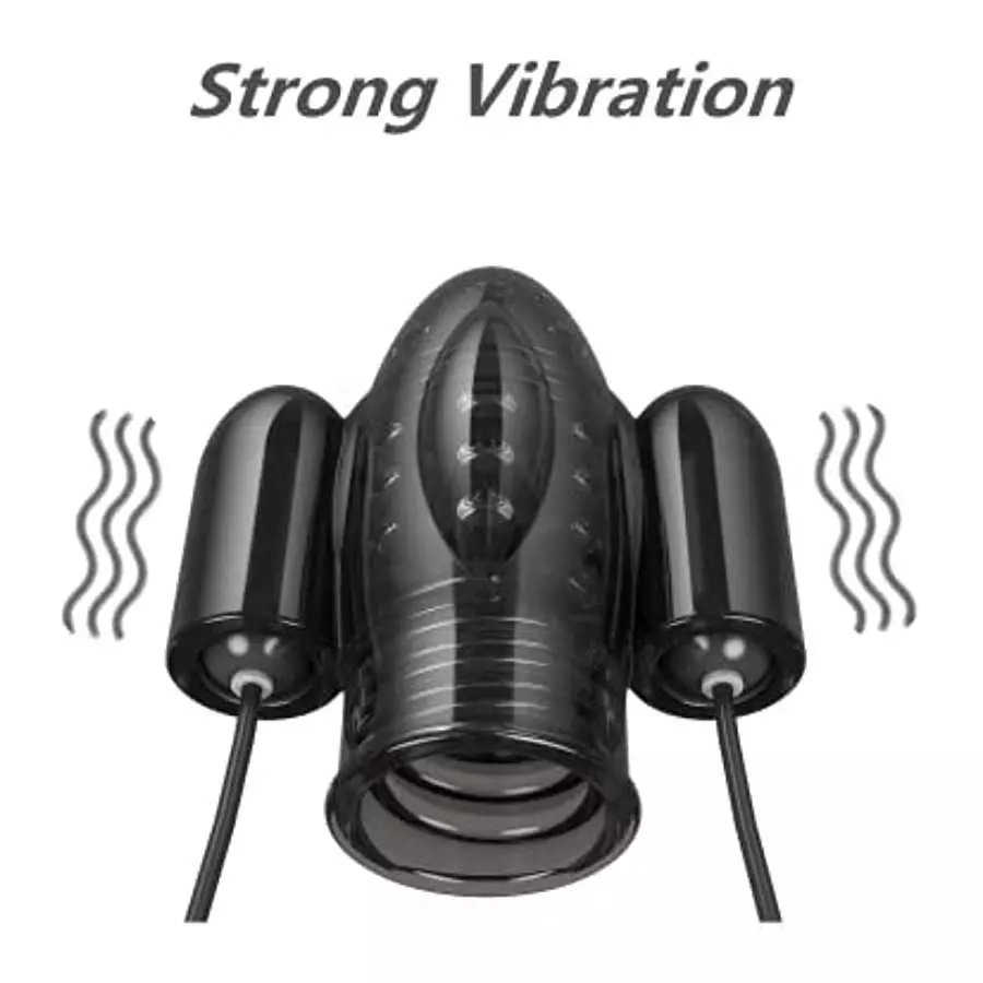 Remote Male Masturbator for Glans Trainning, 10 Speeds Bullet Stimulator Vibrating Penis Sleeve (Black)