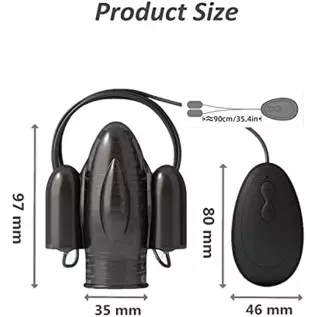 Remote Male Masturbator for Glans Trainning, 10 Speeds Bullet Stimulator Vibrating Penis Sleeve (Black) Remote Male Masturbator for Glans Trainning, 10 Speeds Bullet Stimulator Vibrating Penis Sleeve (Black)