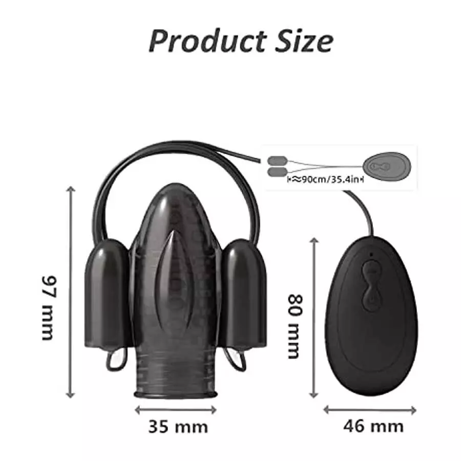Remote Male Masturbator for Glans Trainning, 10 Speeds Bullet Stimulator Vibrating Penis Sleeve (Black)