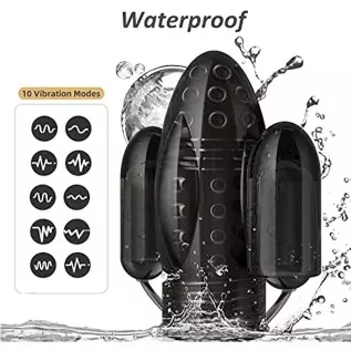 Remote Male Masturbator for Glans Trainning, 10 Speeds Bullet Stimulator Vibrating Penis Sleeve (Black) Remote Male Masturbator for Glans Trainning, 10 Speeds Bullet Stimulator Vibrating Penis Sleeve (Black)