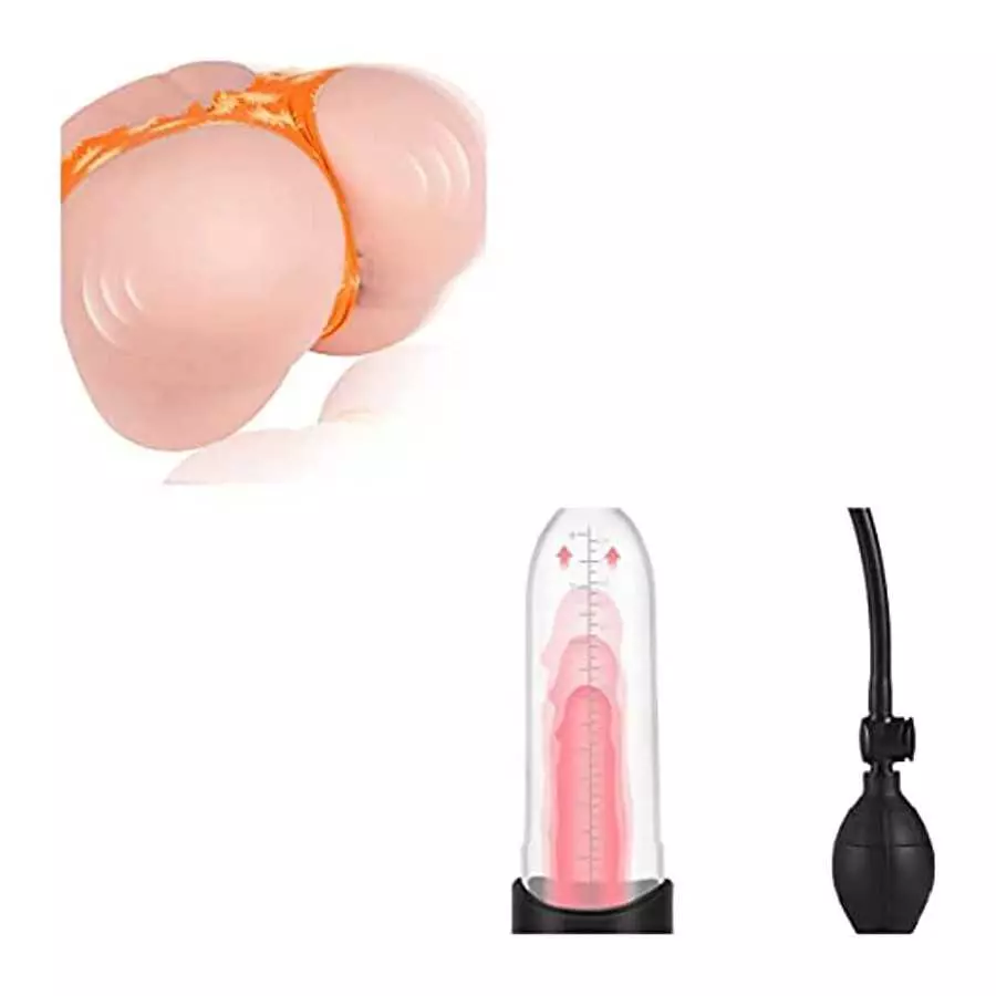15.5LB Vibrating Sex Doll Male Masturbator with 7 Vibration Modes for Men Pleasure + Penis Vaccum Pump for Men Erection