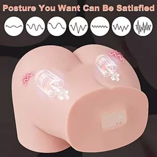 15.5LB Vibrating Sex Doll Male Masturbator with 7 Vibration Modes for Men Pleasure + Penis Vaccum Pump for Men Erection