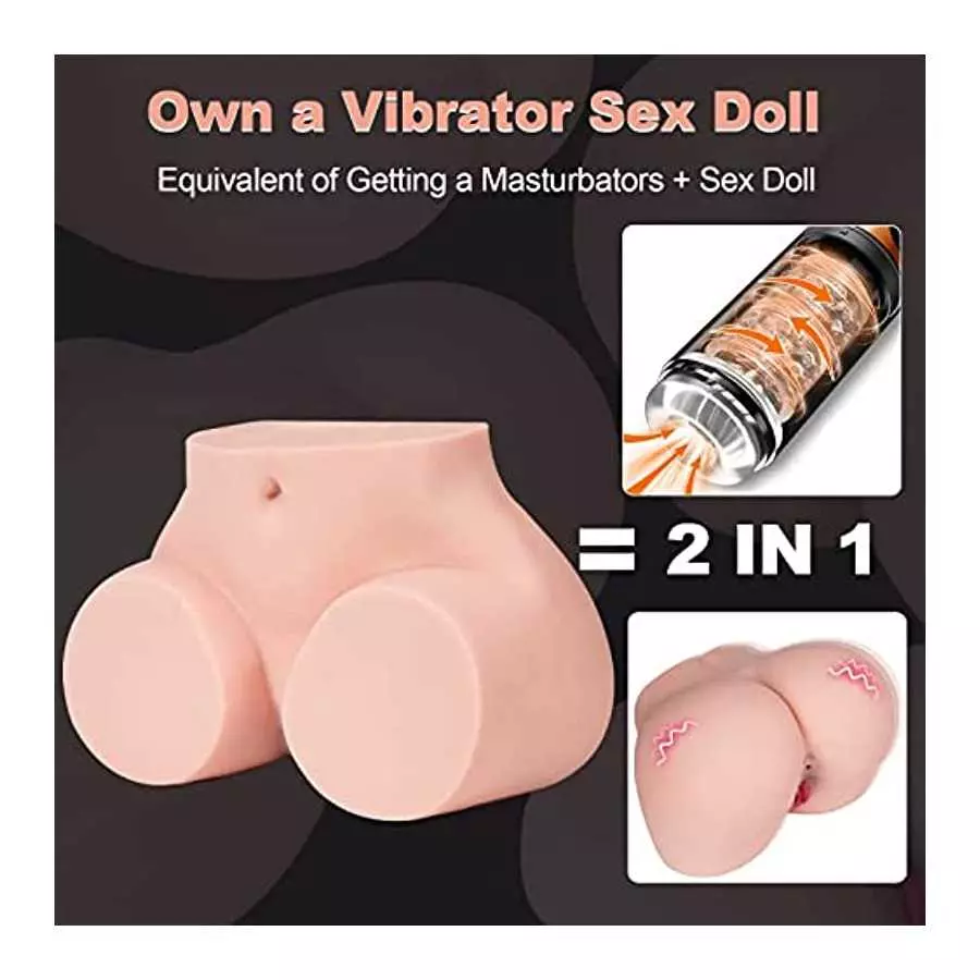 15.5LB Vibrating Sex Doll Male Masturbator with 7 Vibration Modes for Men Pleasure + Penis Vaccum Pump for Men Erection