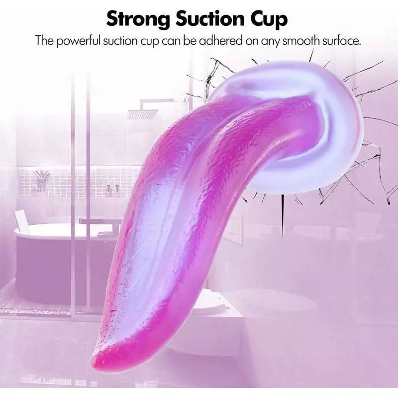 7 Inch Realistic Tongue Dildo with Suction Cup for Auxfun Sex Machine Devices, Thrusting Machines Attachment Smooth Soft Dildo A