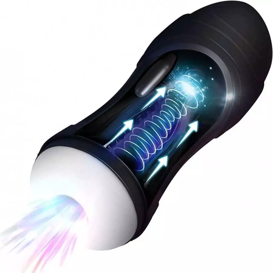 Automatic Male Masturbator, 3D Realistic Textured Electric Pocket Stroker with 3 Suction and 3 Vibrating Modes, Adult Blowjob Se
