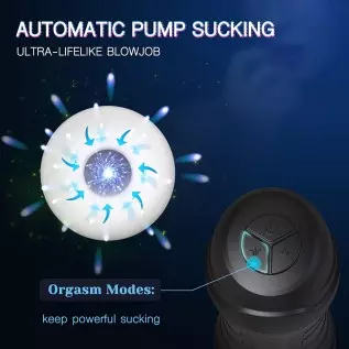 Automatic Male Masturbator, 3D Realistic Textured Electric Pocket Stroker with 3 Suction and 3 Vibrating Modes, Adult Blowjob Se