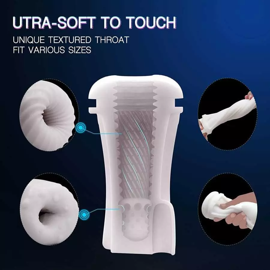 Automatic Male Masturbator, 3D Realistic Textured Electric Pocket Stroker with 3 Suction and 3 Vibrating Modes, Adult Blowjob Se