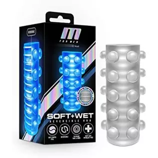 Blush Soft and Wet Reversible Orb Self Lubricating Dual Textured Male Masturbation Sleeve Easy to Clean 2 in 1 Stroker - Frosted