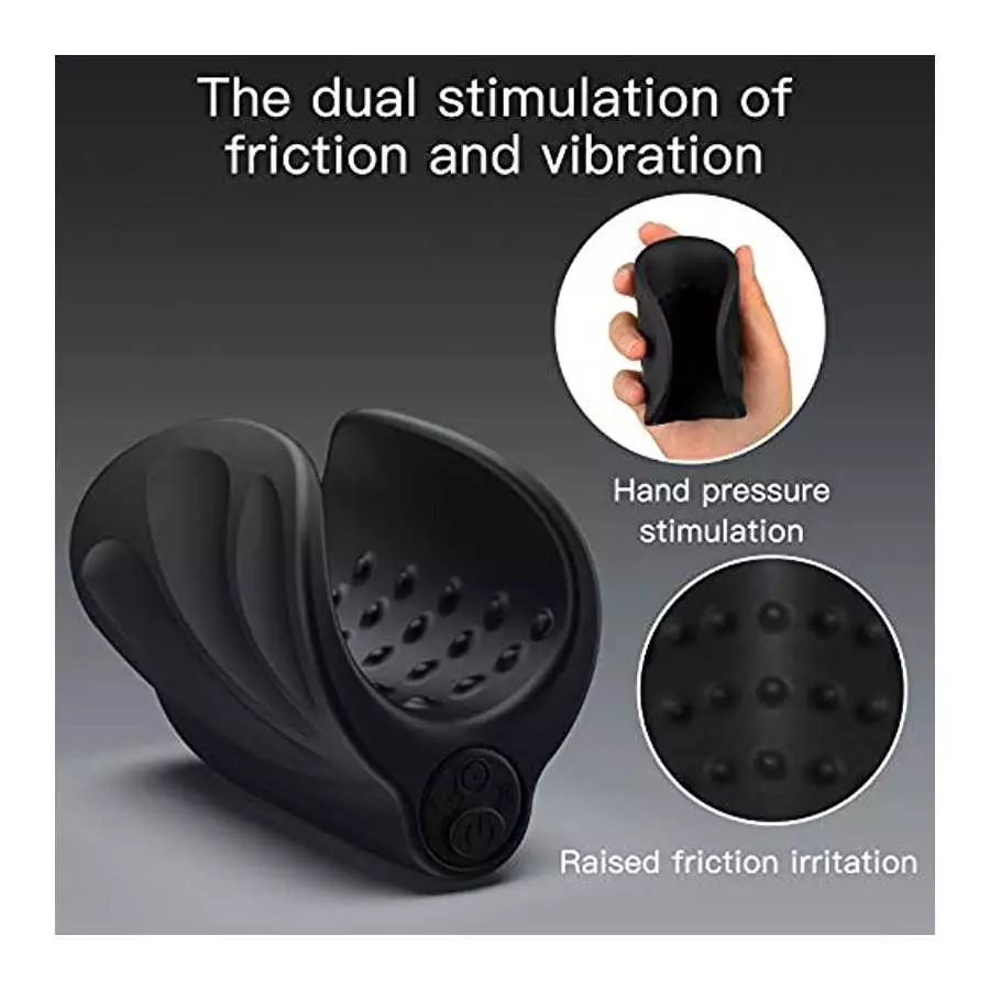 Vibrating Male Masturbator, Handheld Penis Vibrator, Male Vibrator for Penis Training Tool with 10 Vibration Modes,Silicone Adul