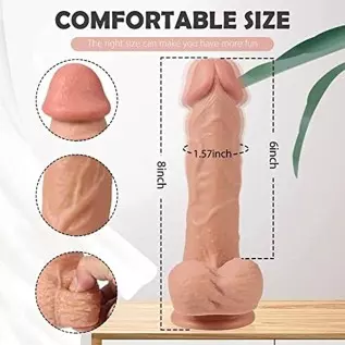 8.1 Inch Lifelike G-Spot Thrust Dildo - Thrust Vibrator with Remote Control, 10 Frequency Vibrating Realistic Dildo, Sex Toys fo 8.1 Inch Lifelike G-Spot Thrust Dildo - Thrust Vibrator with Remote Control, 10 Frequency Vibrating Realistic Dildo, Sex Toys fo