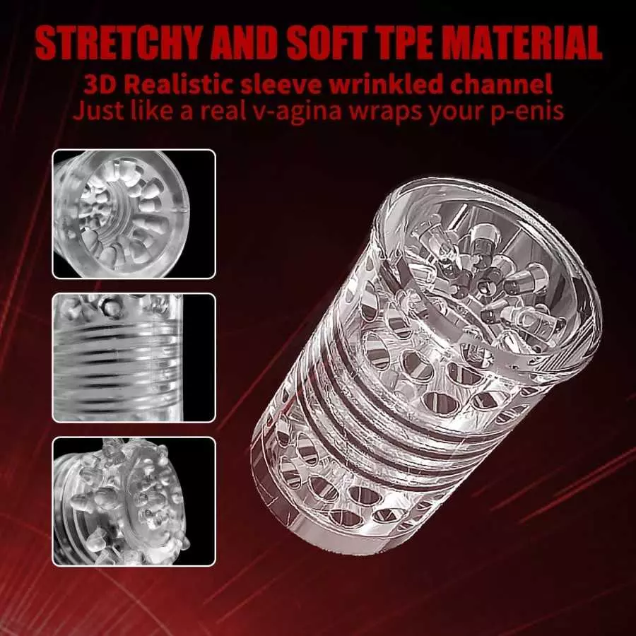 Automatic Male Masturbator with Thrusting & Rotating Sleeve Hands Free Pocket Pussy Stroker Penis Pump Adult Men Sex Blowjob Toy