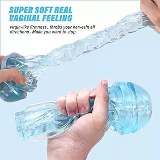 Male Masturbator Cup Masturbation Sleeve Sex Toy,3D Realistic Portable Crystal Vagina Hole Sleeve with Vagina Textured Blowjob P