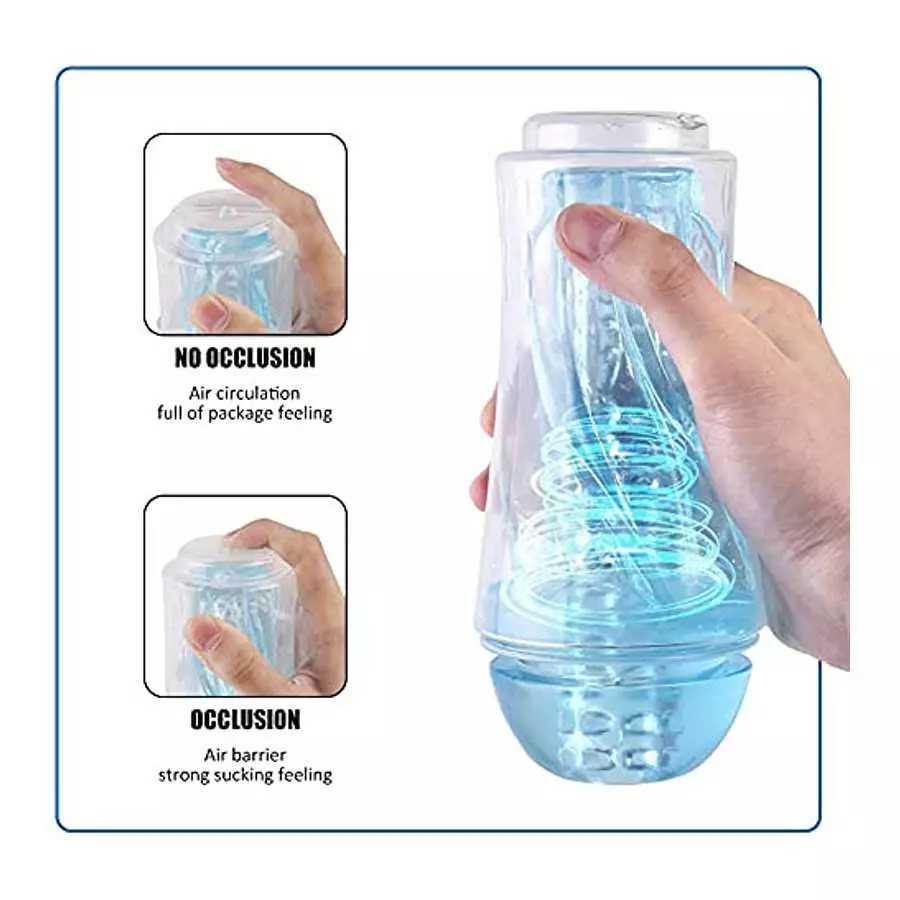 Male Masturbator Cup Masturbation Sleeve Sex Toy,3D Realistic Portable Crystal Vagina Hole Sleeve with Vagina Textured Blowjob P