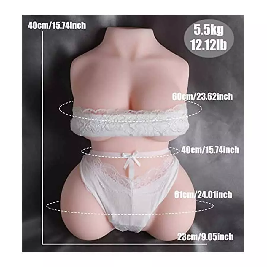 12.2 LB Sex Doll Male Masturbator with Torso, 3 in 1 Realistic Big Boobs Tight Vaginal & Anal for Men Masturbation, 3D Life-Size