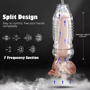Electric Male Masturbator Cup with Strong Sucking and Vibrating for Penis Stimulation, Pump Blowjob Oral Sex Toys for Men Male,