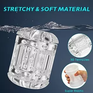 Automatic Male Masturbator Vibrator- 10 Intense Frequency Dual Open-Ended Pocket Pussy Stroker Penis Massager Trainer Cup Adult