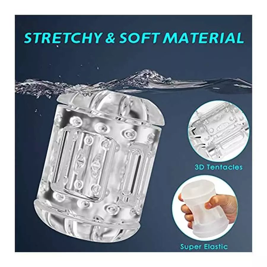 Automatic Male Masturbator Vibrator- 10 Intense Frequency Dual Open-Ended Pocket Pussy Stroker Penis Massager Trainer Cup Adult