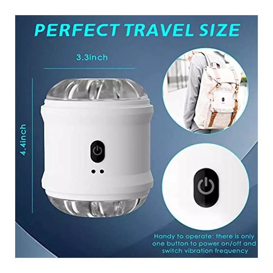 Automatic Male Masturbator Vibrator- 10 Intense Frequency Dual Open-Ended Pocket Pussy Stroker Penis Massager Trainer Cup Adult