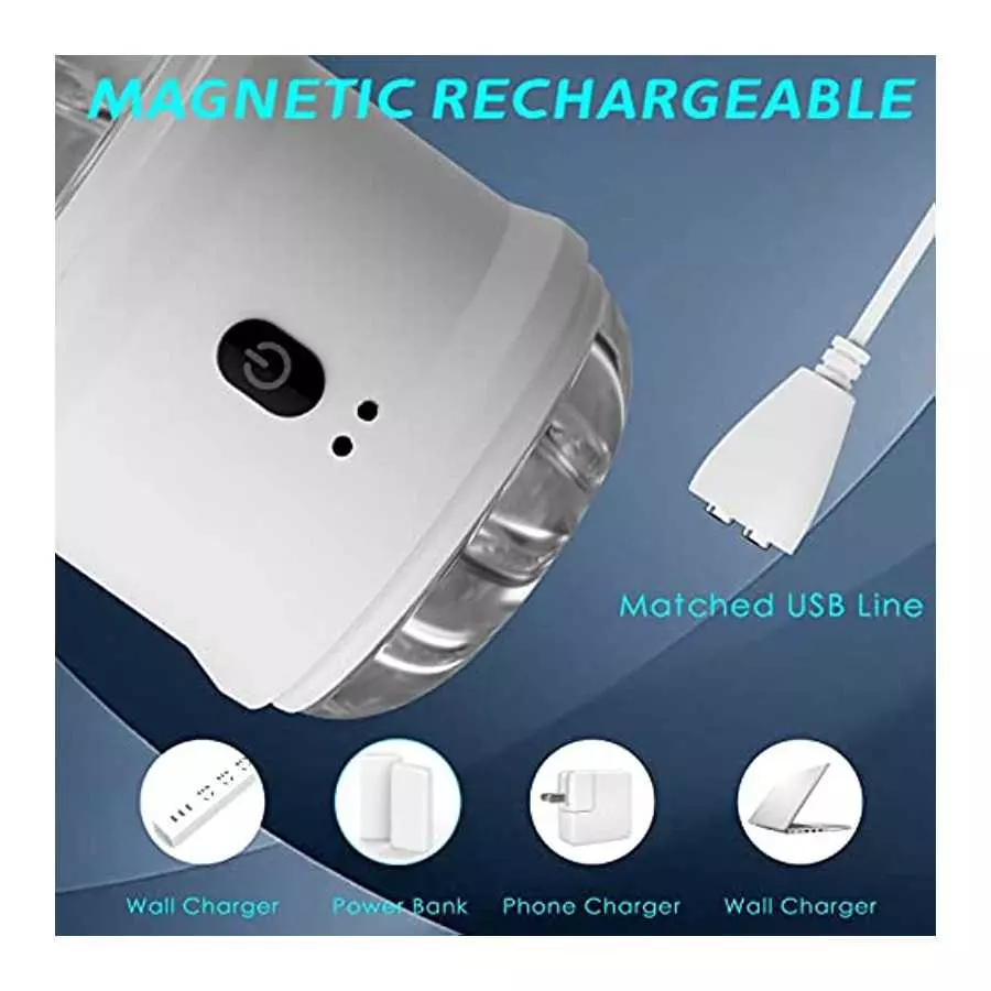 Automatic Male Masturbator Vibrator- 10 Intense Frequency Dual Open-Ended Pocket Pussy Stroker Penis Massager Trainer Cup Adult